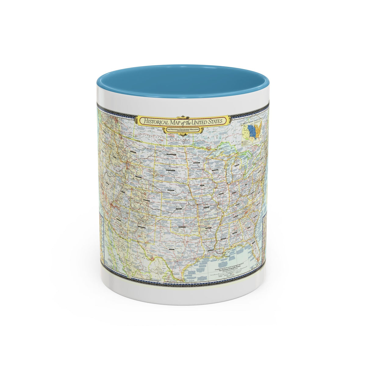USA - An Historical Map (1953) (Map) Accent Coffee Mug