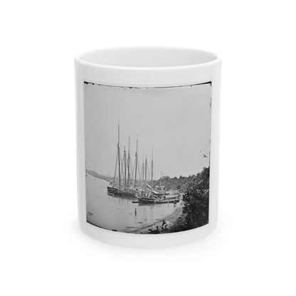 White House Landing, Va. View Down River, With Supply Vessels (U.S. Civil War) White Coffee Mug