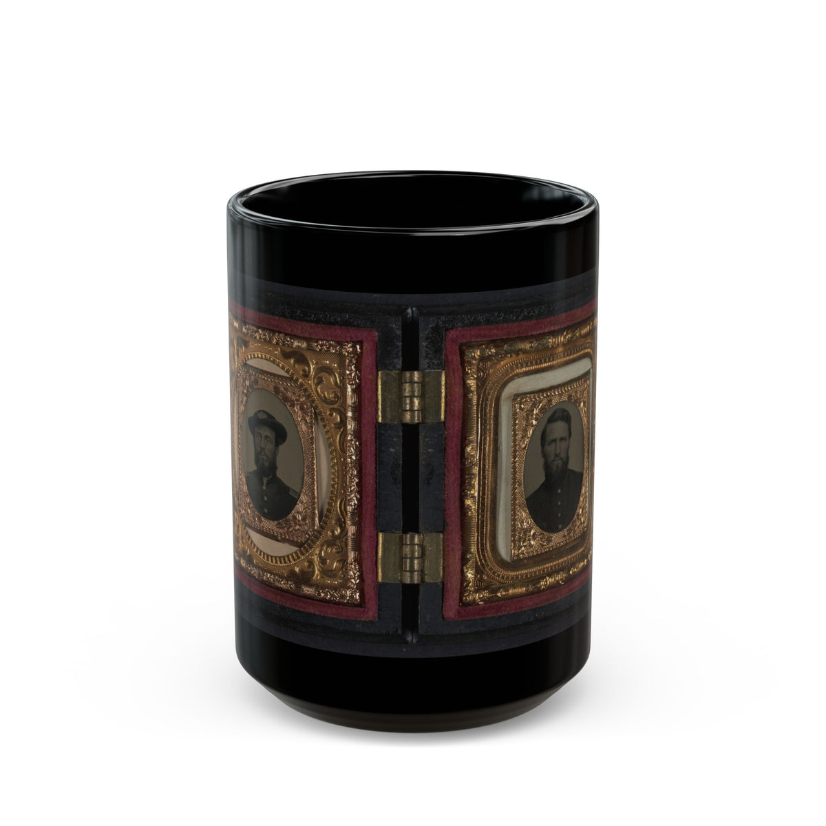 Two Unidentified Soldiers In Union Uniforms 001 (U.S. Civil War) Black Coffee Mug