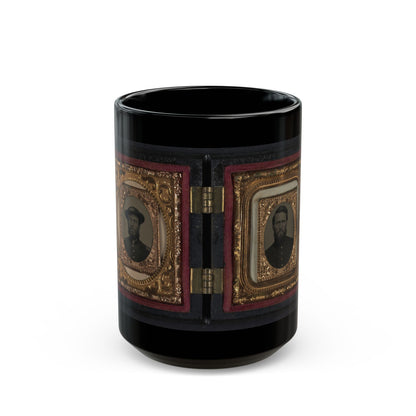 Two Unidentified Soldiers In Union Uniforms 001 (U.S. Civil War) Black Coffee Mug