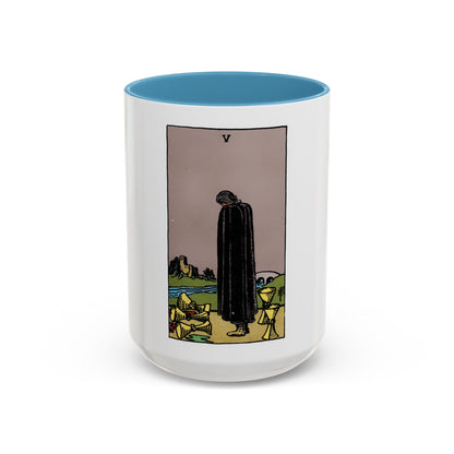 The 5 of Cups (Tarot Card) Accent Coffee Mug