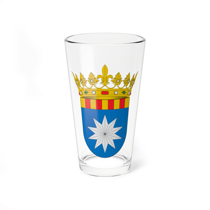Escudo de la Comarca de la Ribera Baja del Ebro (Spain) (Coat of Arms) Pint Glass 16oz