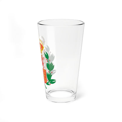 Escudo de España Amadeo de Saboya con ramas de laurel (Spain) (Coat of Arms) Pint Glass 16oz