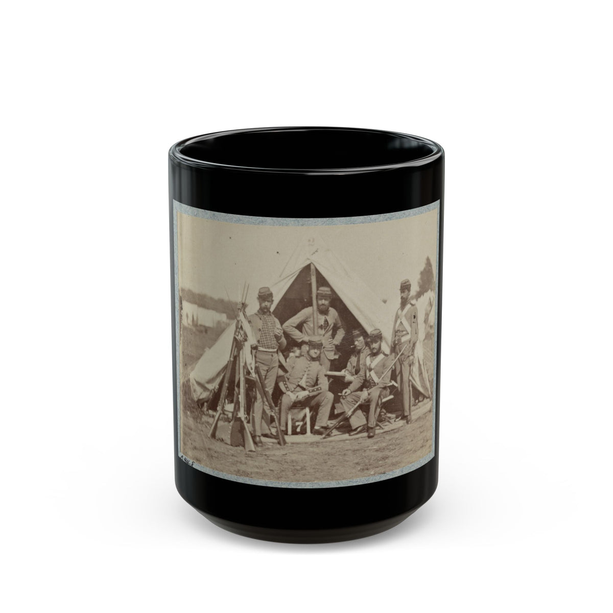 7th New York State Militia, Camp Cameron, D.C., 1861 022 (U.S. Civil War) Black Coffee Mug