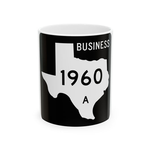 Texas Business FM 1960-A (Texas) (Road Sign) White Coffee Mug