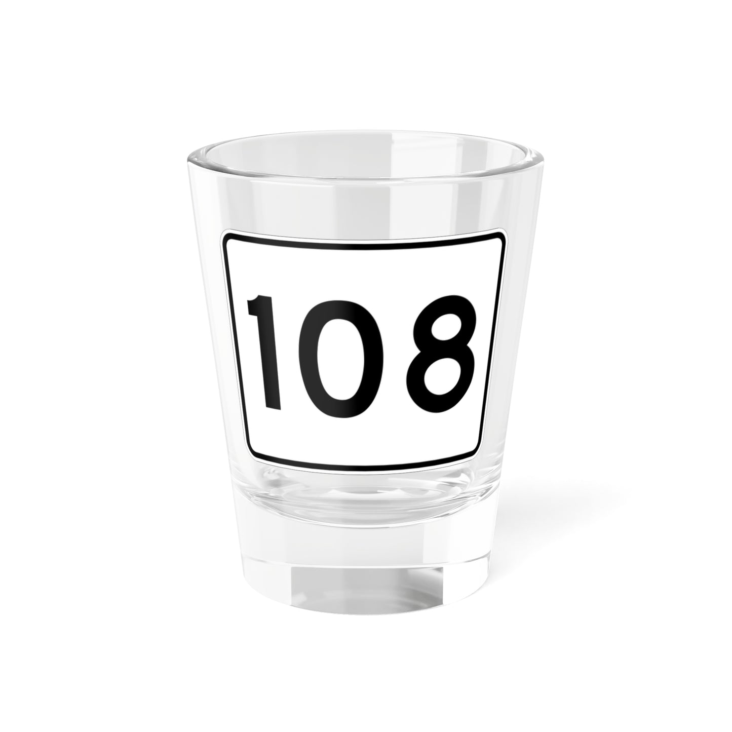 MA Route 108 (Massachusetts) (Road Sign) Shot Glass 1.5oz