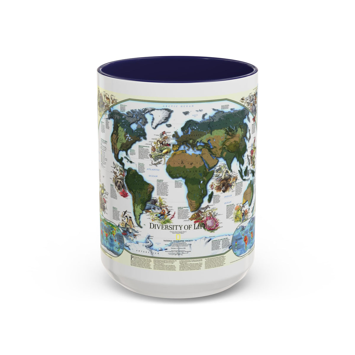 World Map - Diversity of Life (1999) (Map) Accent Coffee Mug