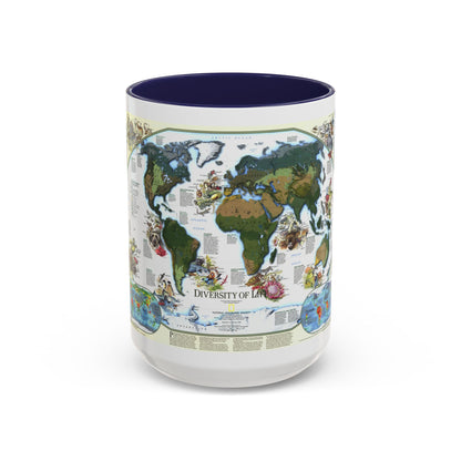 World Map - Diversity of Life (1999) (Map) Accent Coffee Mug
