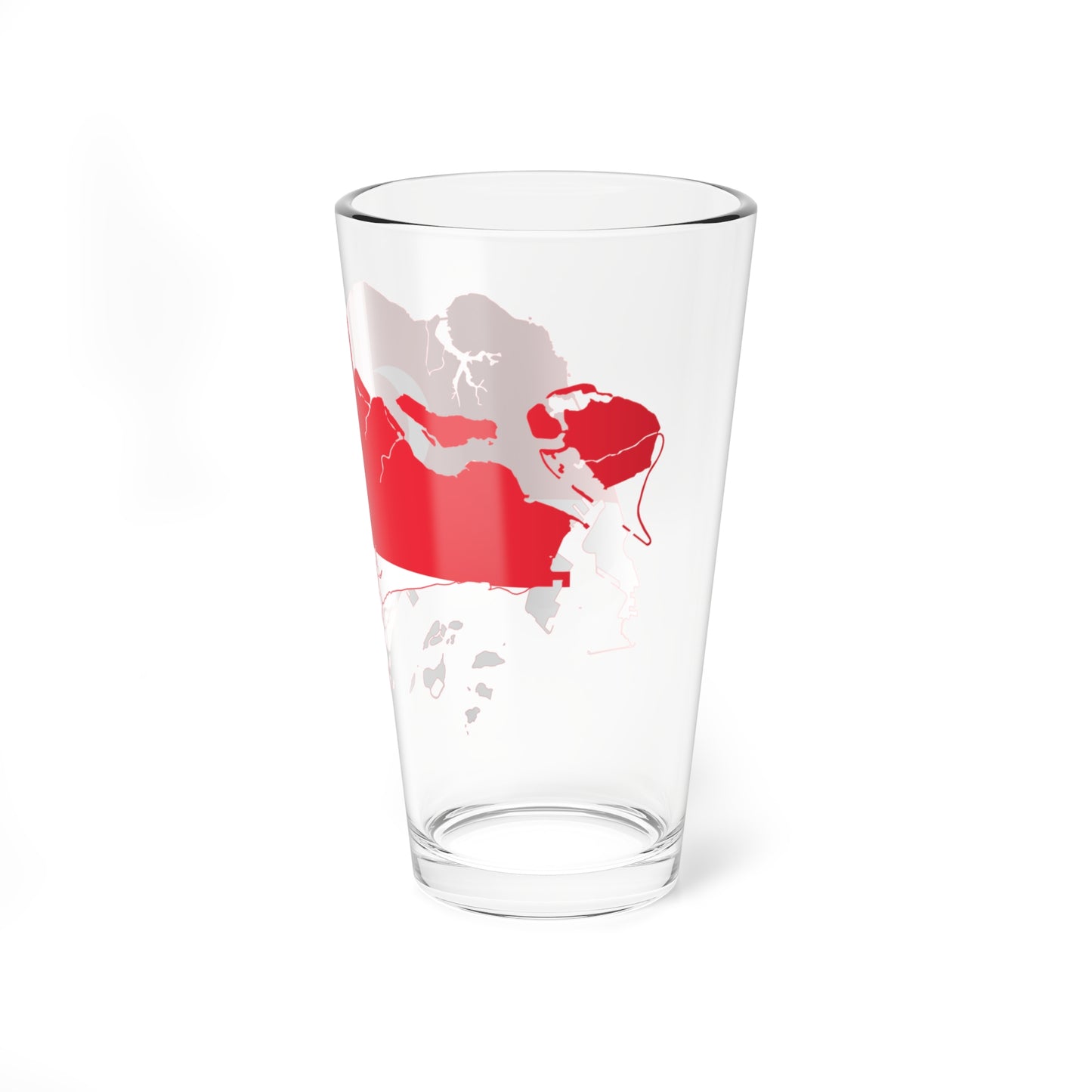 Flag map of Singapore (Singapore) Pint Glass 16oz