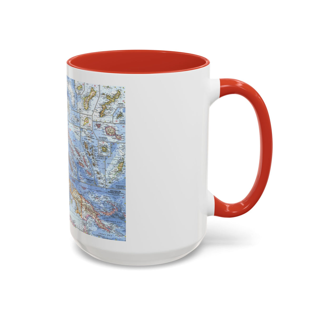 New Zealand, New Guinea (1962) (Map) Accent Coffee Mug