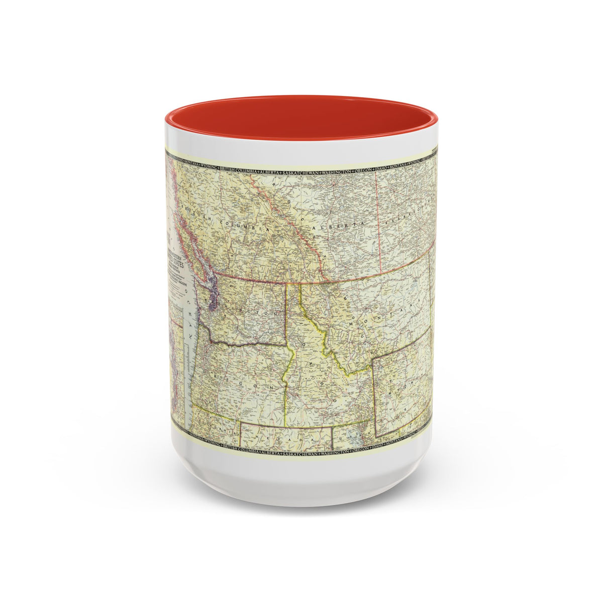USA - Northwestern (1950) (Map) Accent Coffee Mug