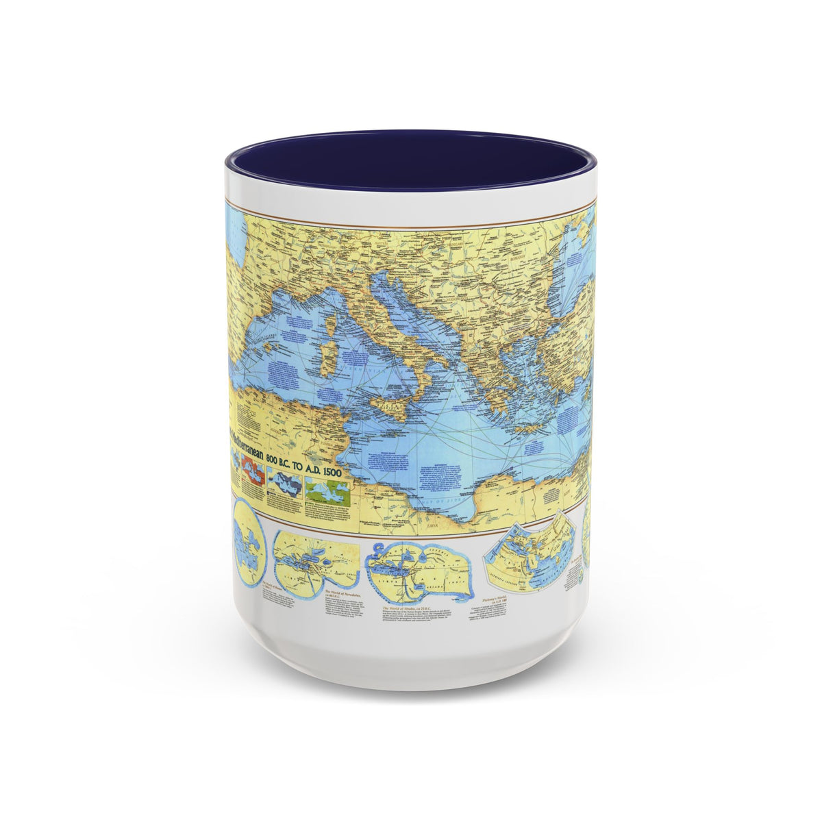Mediterranean - Historic , 800 BC to AD 1500 (1982) (Map) Accent Coffee Mug