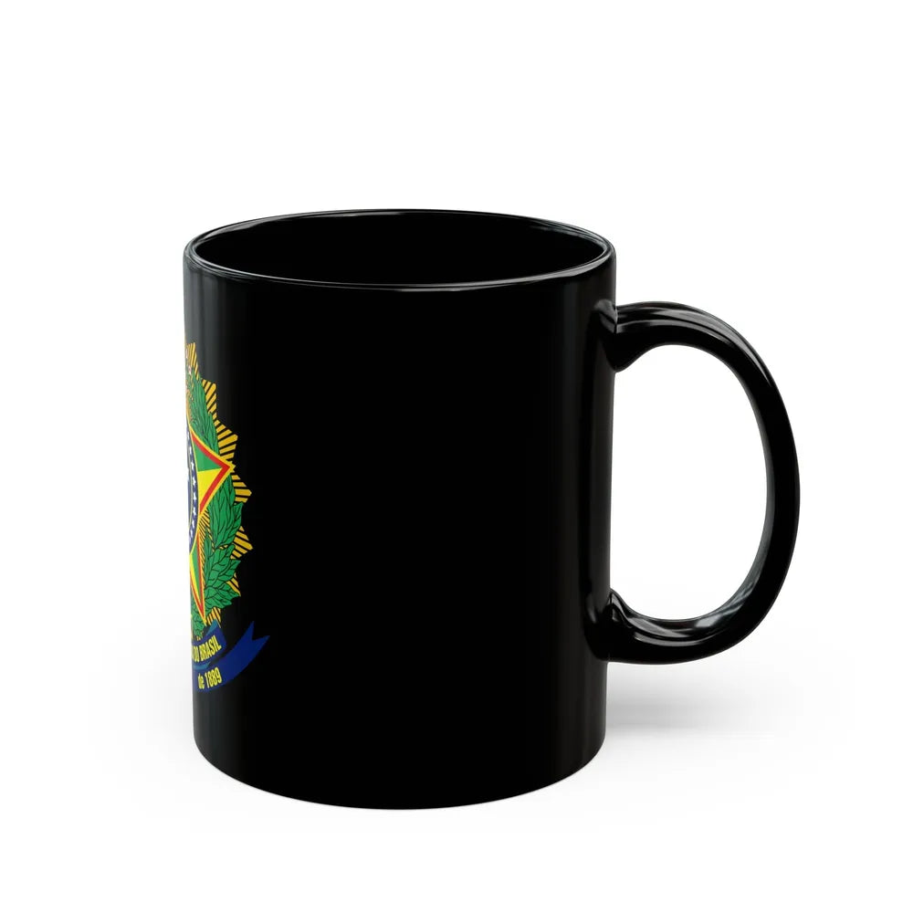 Coat of arms of Brazil (dark blue) - Black Coffee Mug-Go Mug Yourself