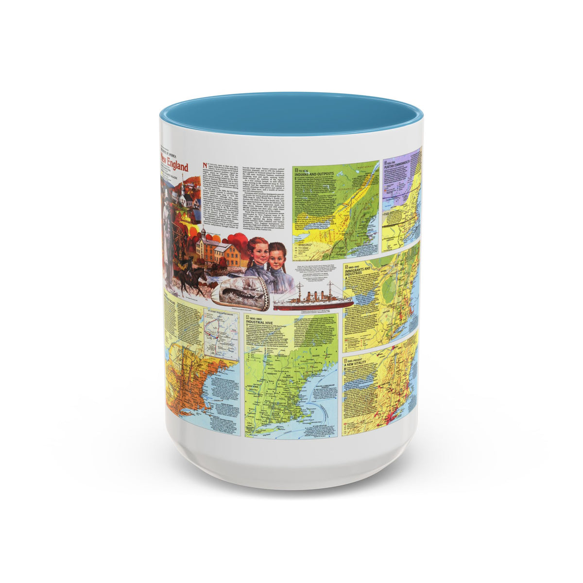 USA - New England 2 (1987) (Map) Accent Coffee Mug