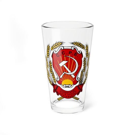 Emblem of the Byelorussian SSR 1919-1927 (Russia) (Coat of Arms) Pint Glass 16oz