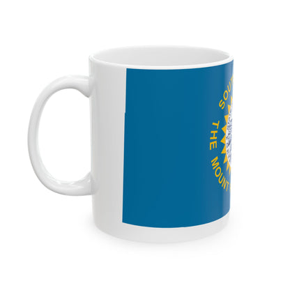Flag-map of South Dakota (United States) White Coffee Mug