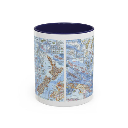 New Zealand, New Guinea (1962) (Map) Accent Coffee Mug