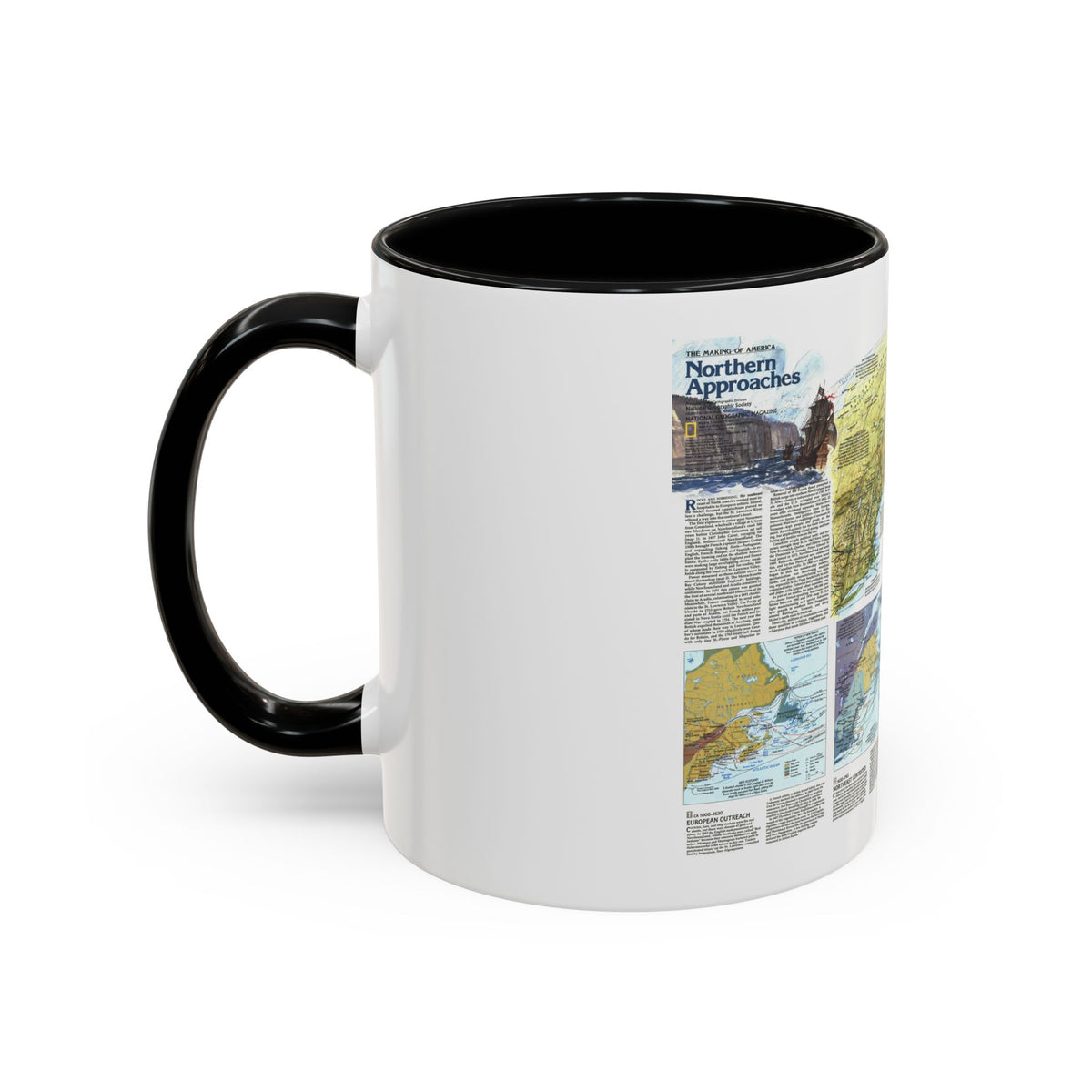 USA - Northern Approaches 2 (1985) (Map) Accent Coffee Mug