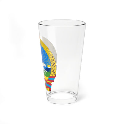State emblem of the Peoples republic of Mongolia 1960-1992 (Mongolia) (Coat of Arms) Pint Glass 16oz