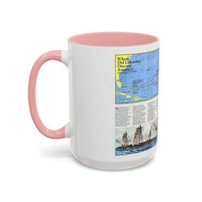 Americas - Where Did Columbus Discover America (1987) (Map) Accent Coffee Mug