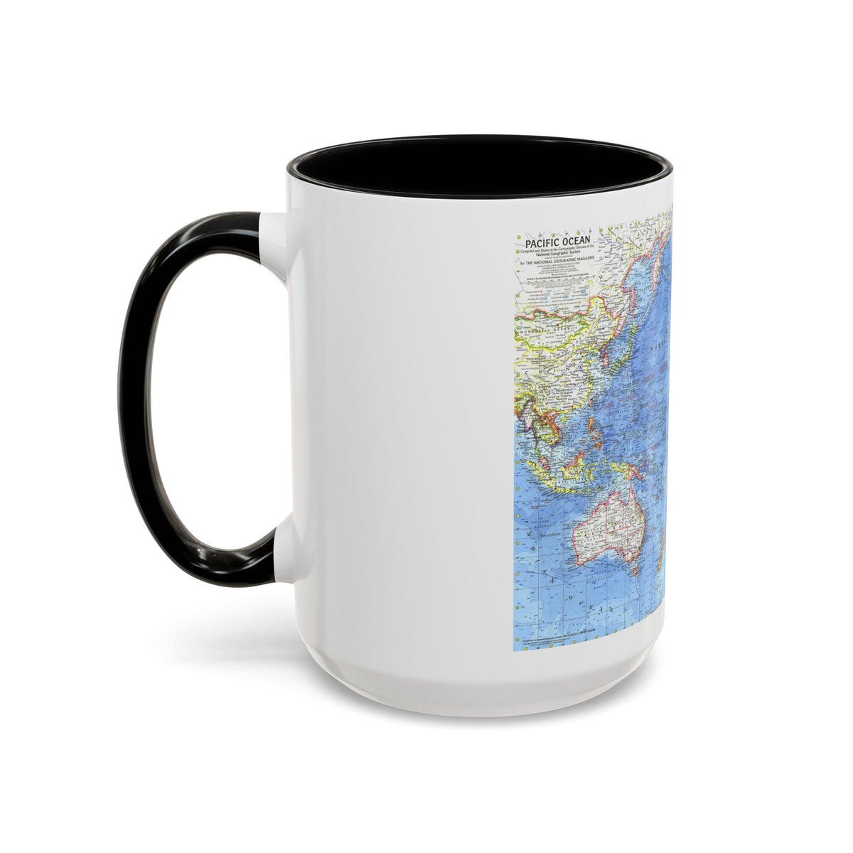 Pacific Ocean (1969) (Map) Accent Coffee Mug