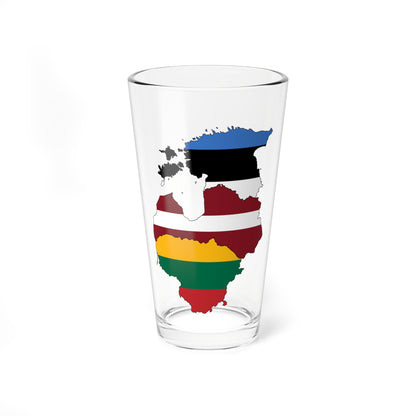 Baltic states flag map (Estonia) Pint Glass 16oz