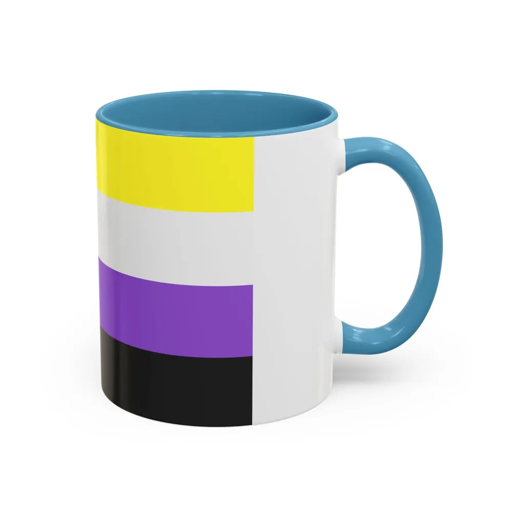 Nonbinary Pride Flag - Accent Coffee Mug-Go Mug Yourself