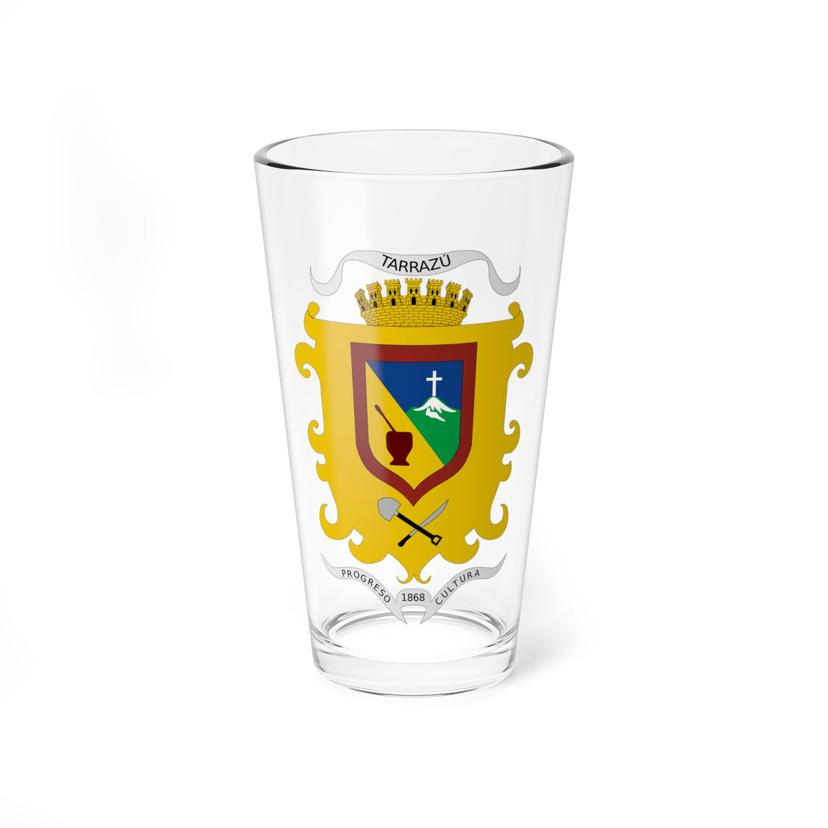 Escudo Tarrazú (Costa Rica) (Coat of Arms) Pint Glass 16oz
