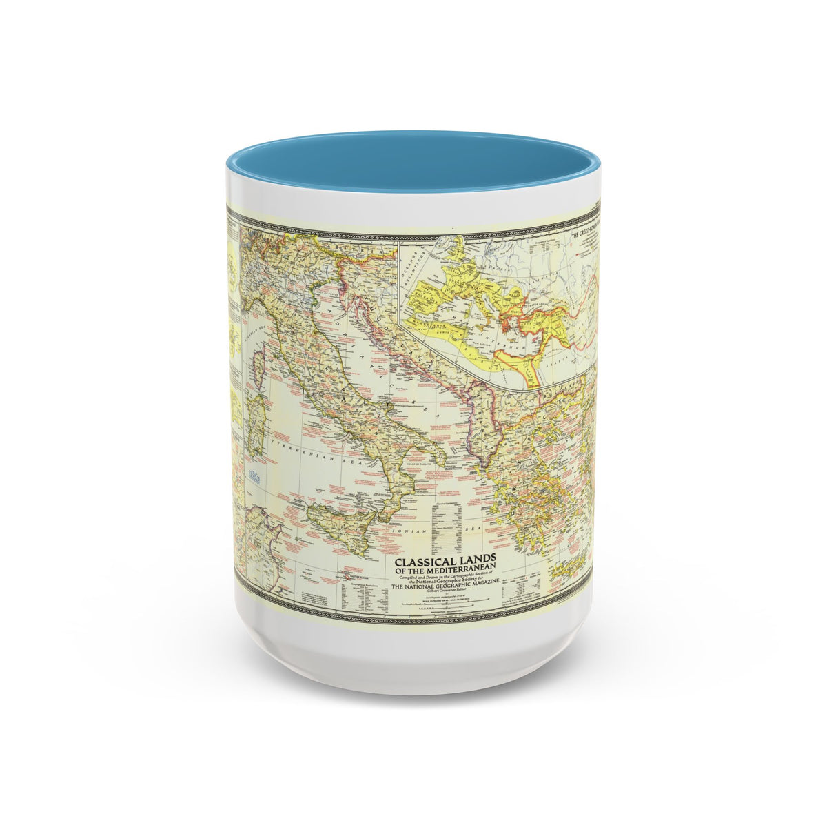Mediterranean - Classical Lands (1949) (Map) Accent Coffee Mug