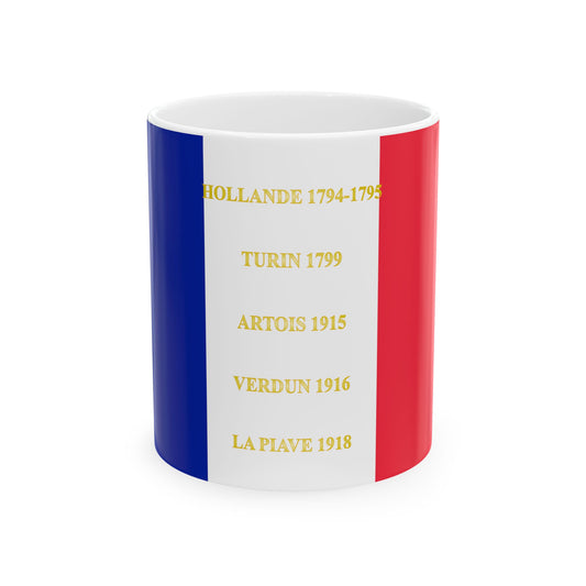 107e regiment dinfanterie France-drapeau (France) White Coffee Mug-11oz-Go Mug Yourself