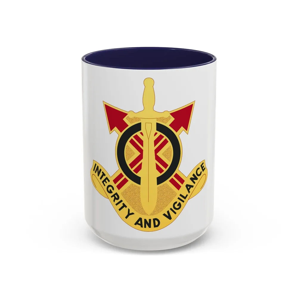 107th Artillery Group (U.S. Army) Accent Coffee Mug-15oz-Navy-Go Mug Yourself