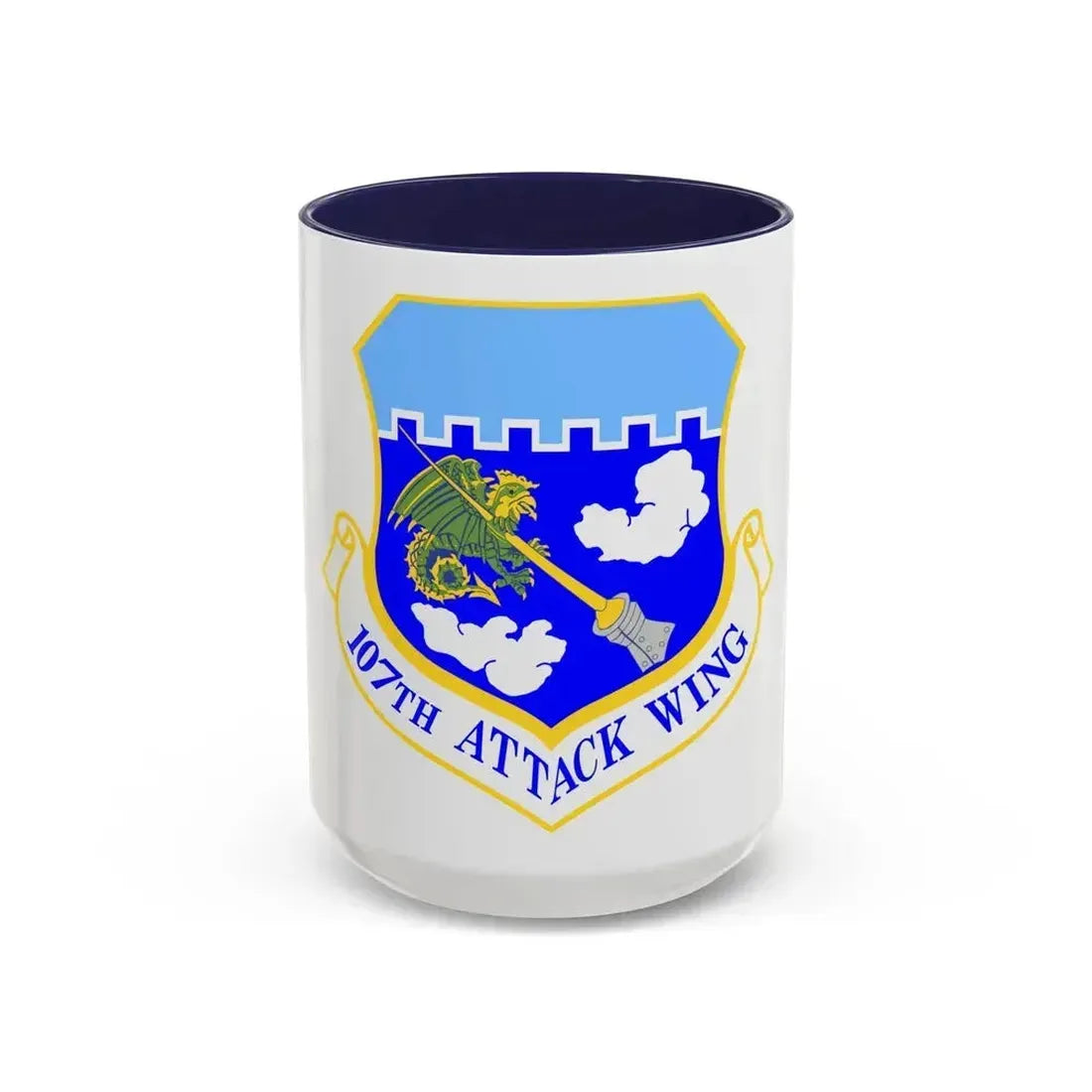 107th Attack Wing (U.S. Air Force) Accent Coffee Mug 15oz Navy - Go Mug Yourself