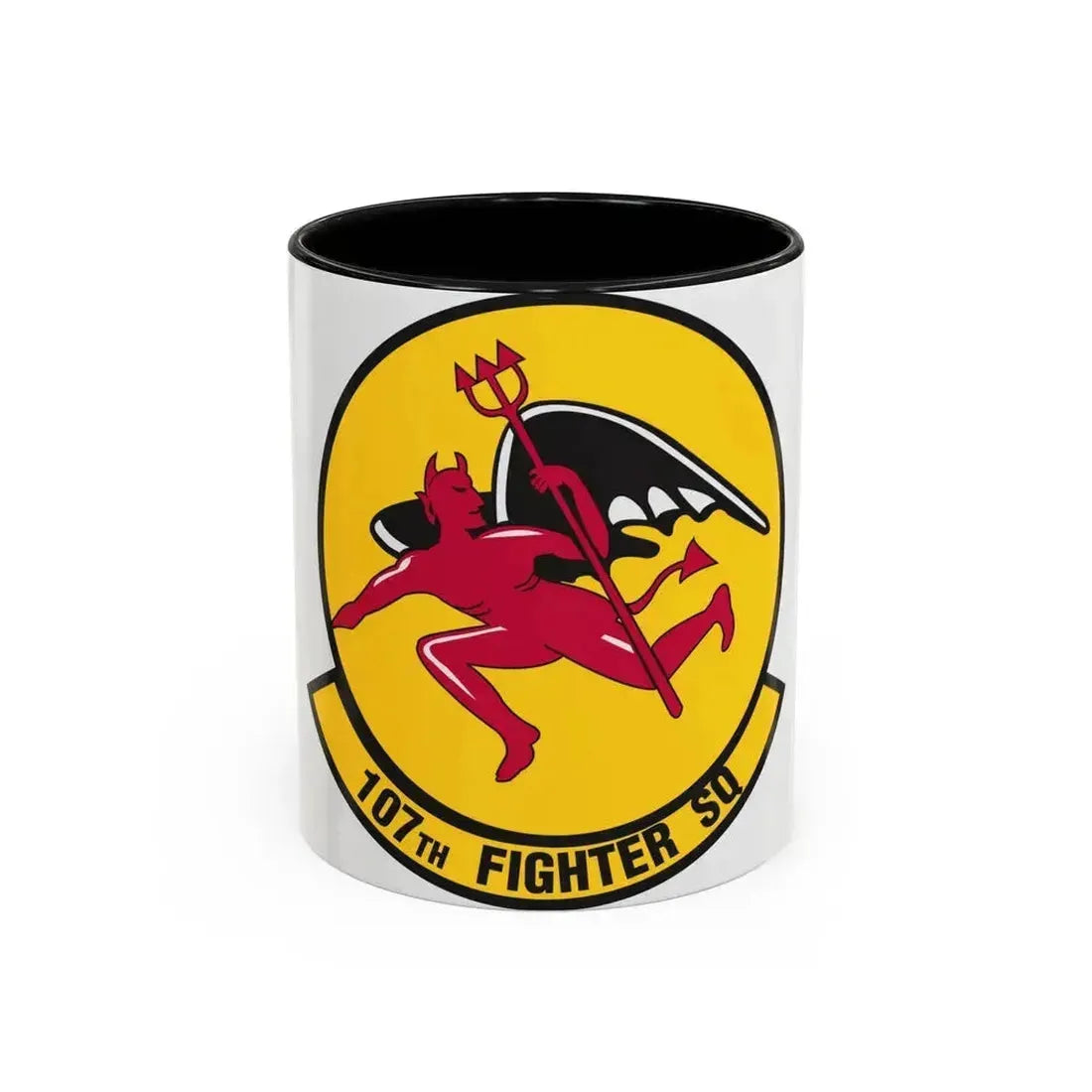 107th Fighter Squadron (U.S. Air Force) Accent Coffee Mug 11oz Black - Go Mug Yourself