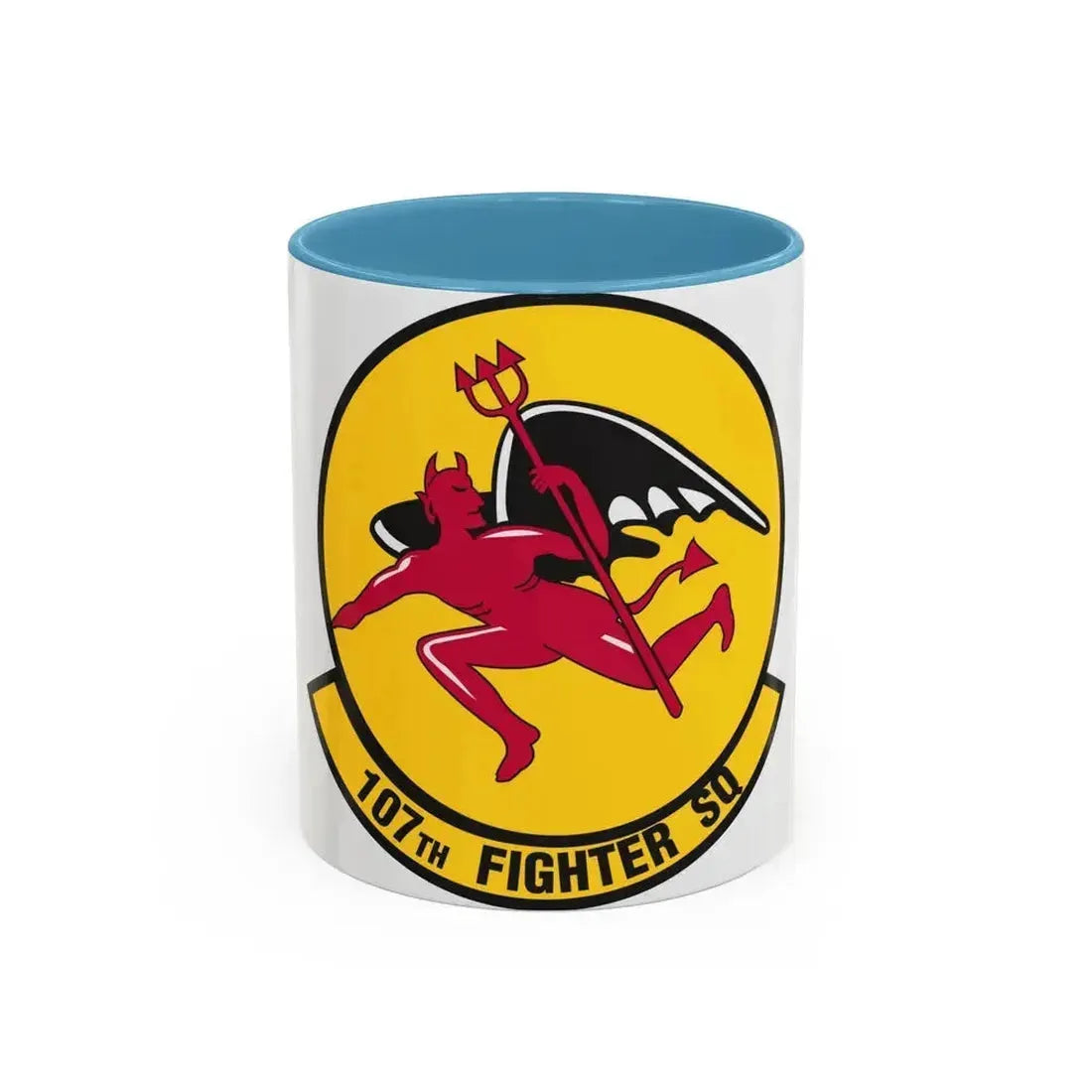 107th Fighter Squadron (U.S. Air Force) Accent Coffee Mug 11oz Light Blue - Go Mug Yourself