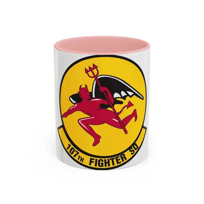 107th Fighter Squadron (U.S. Air Force) Accent Coffee Mug 11oz Pink - Go Mug Yourself