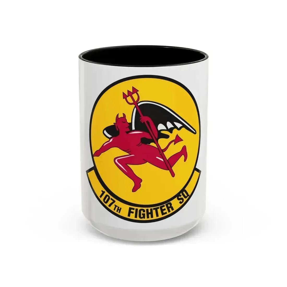 107th Fighter Squadron (U.S. Air Force) Accent Coffee Mug 15oz Black - Go Mug Yourself