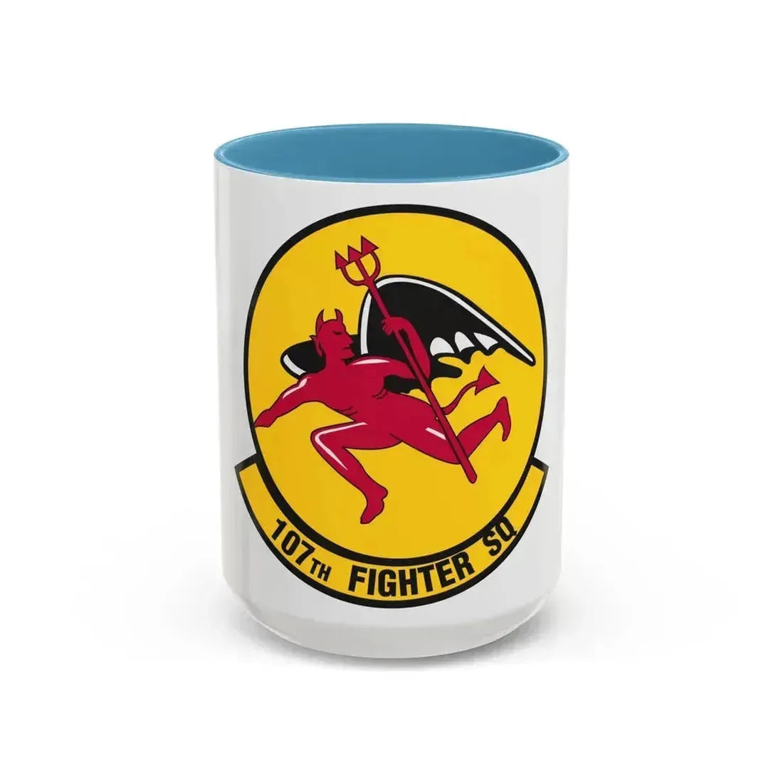 107th Fighter Squadron (U.S. Air Force) Accent Coffee Mug 15oz Light Blue - Go Mug Yourself