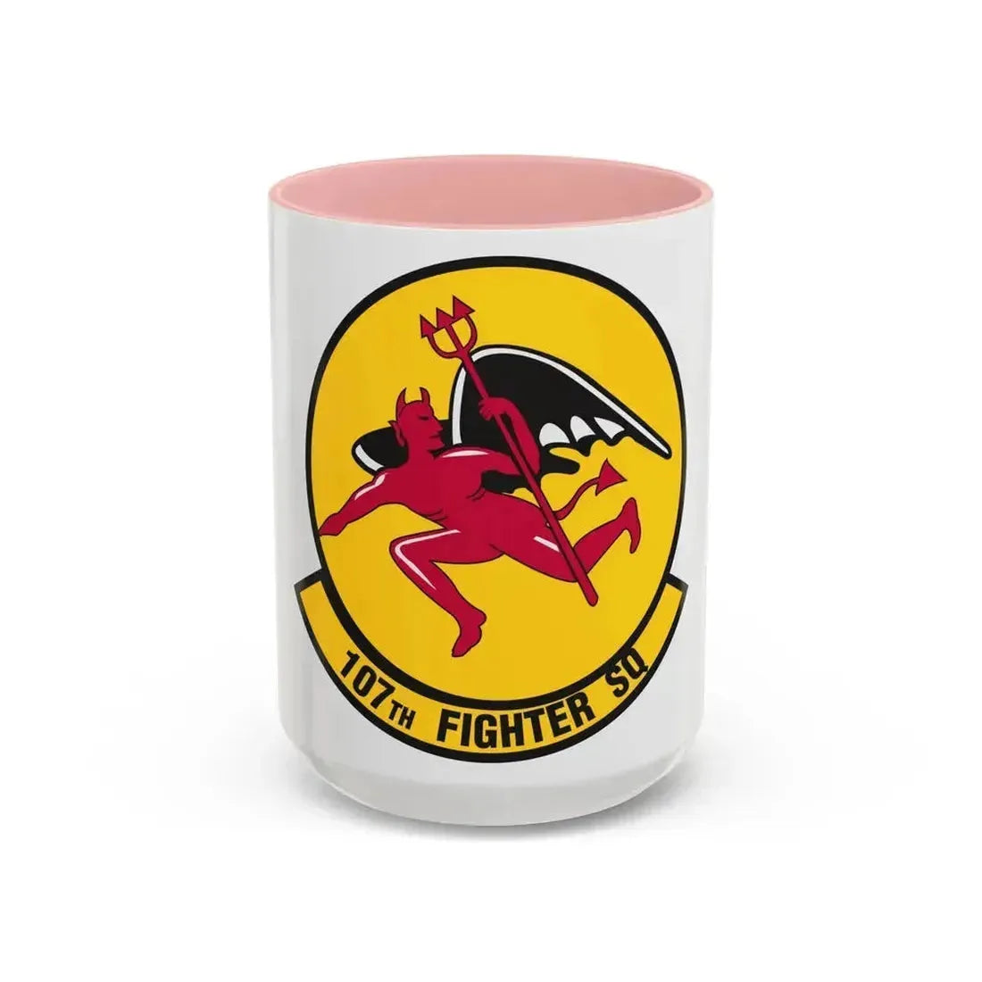 107th Fighter Squadron (U.S. Air Force) Accent Coffee Mug 15oz Pink - Go Mug Yourself