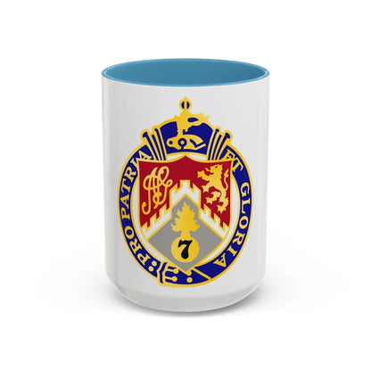 107th Infantry Regiment (U.S. Army) Accent Coffee Mug-15oz-Light Blue-Go Mug Yourself