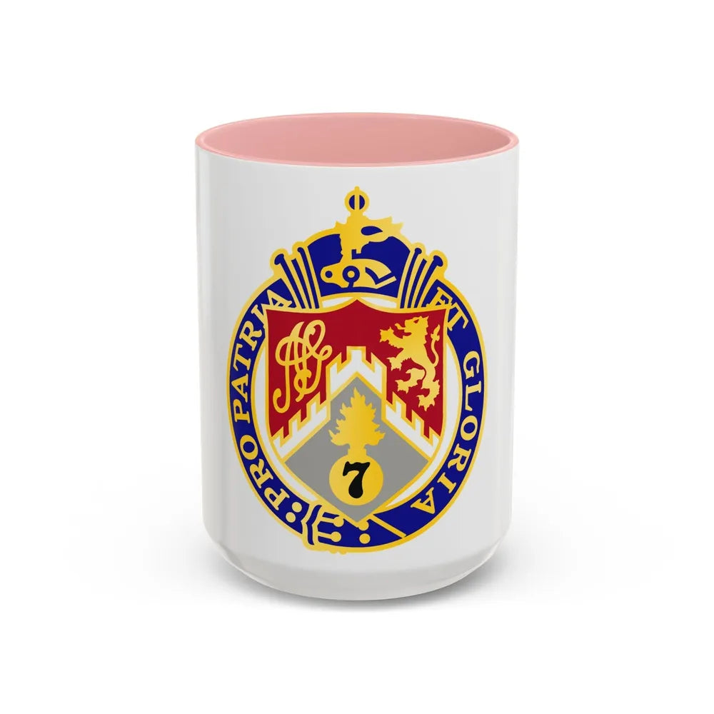 107th Infantry Regiment (U.S. Army) Accent Coffee Mug-15oz-Pink-Go Mug Yourself