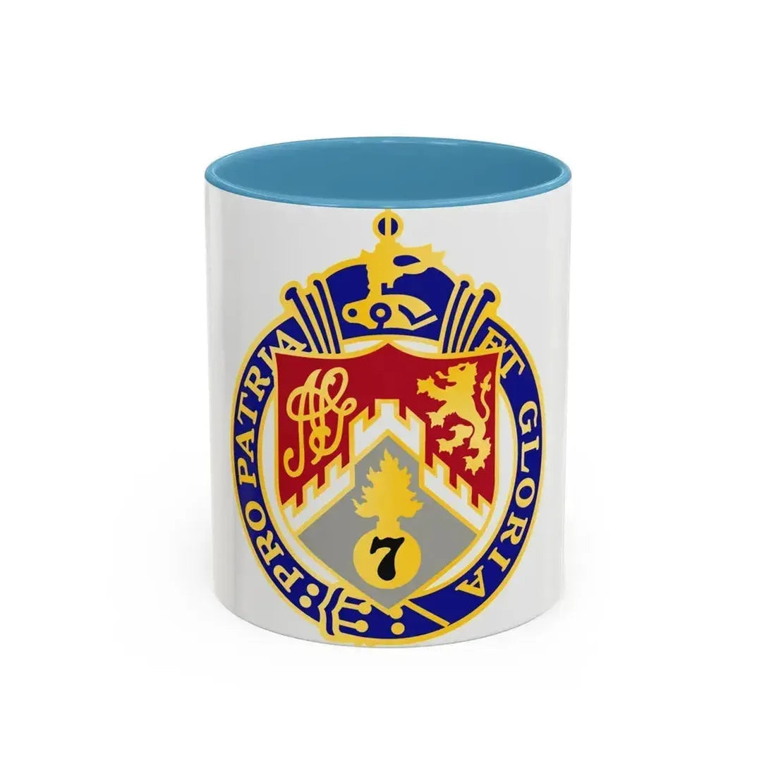 107th Infantry Regiment (U.S. Army) Accent Coffee Mug 11oz Light Blue - Go Mug Yourself