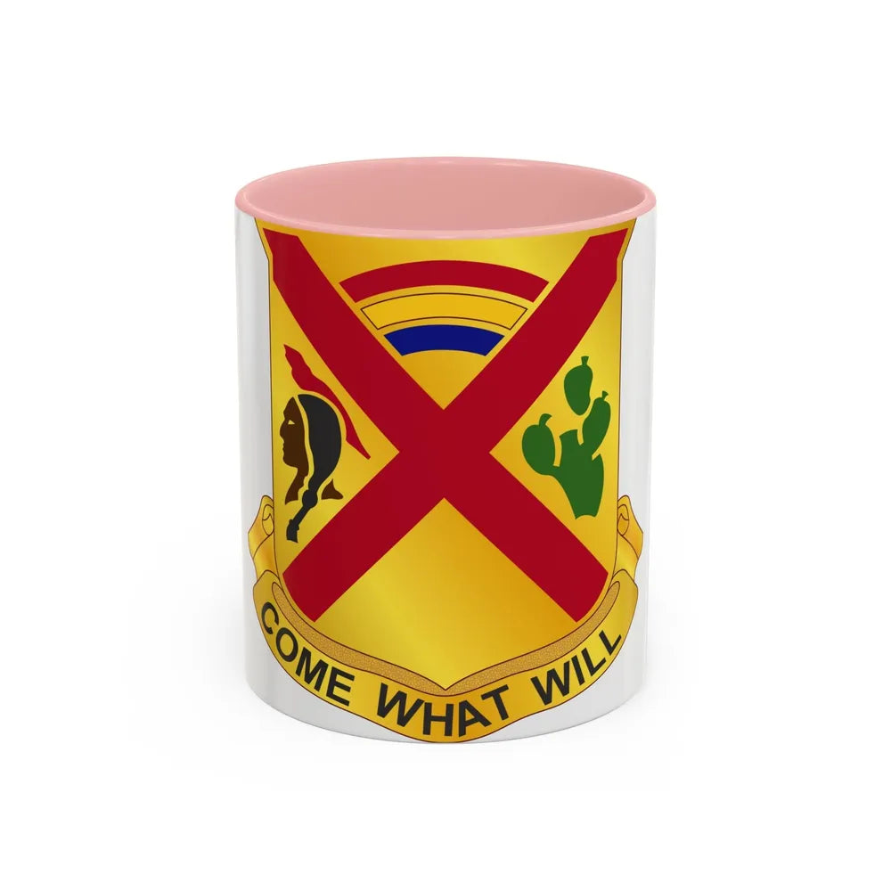 108 Cavalry Regiment (U.S. Army) Accent Coffee Mug-11oz-Pink-Go Mug Yourself