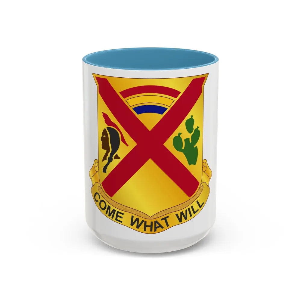 108 Cavalry Regiment (U.S. Army) Accent Coffee Mug-15oz-Light Blue-Go Mug Yourself