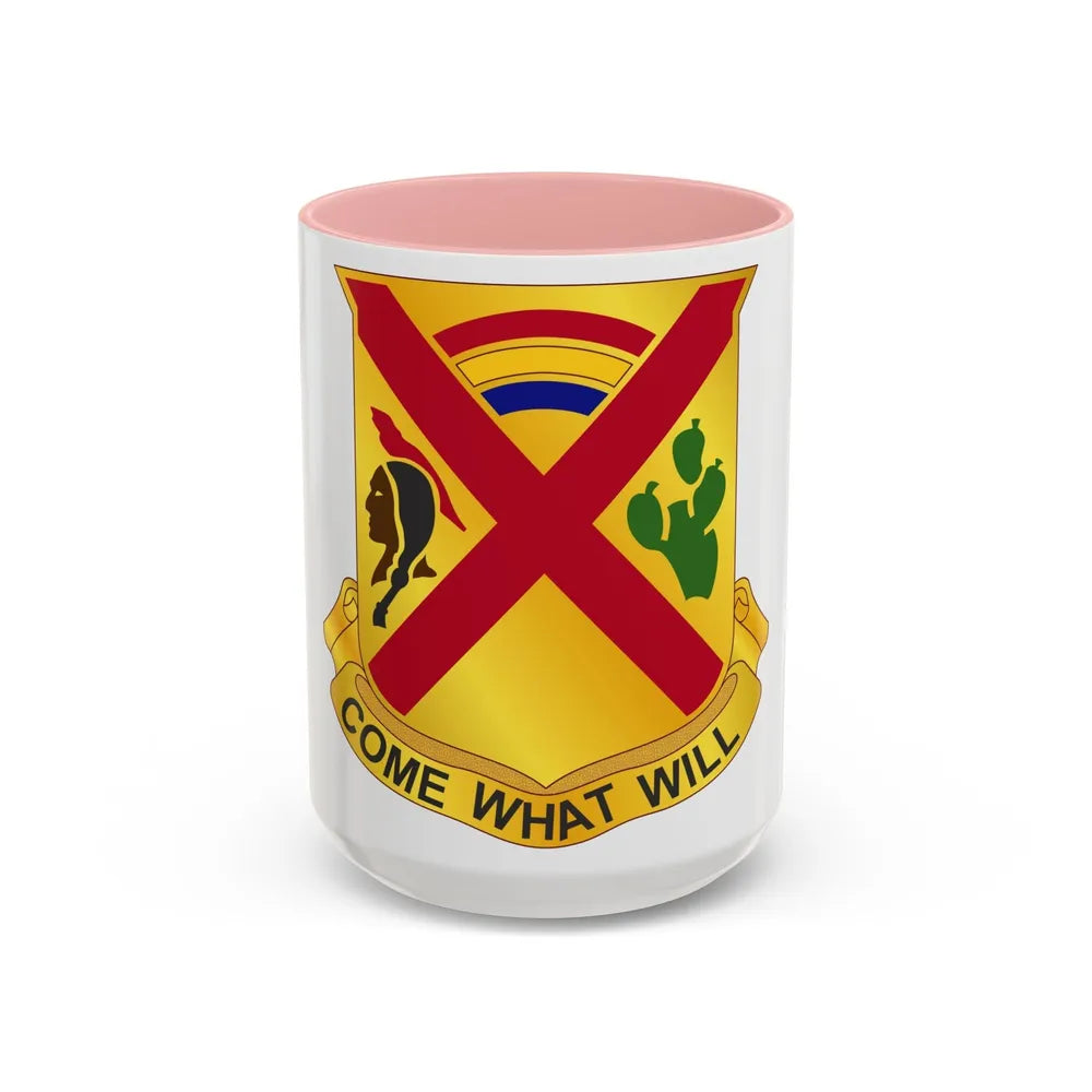 108 Cavalry Regiment (U.S. Army) Accent Coffee Mug-15oz-Pink-Go Mug Yourself