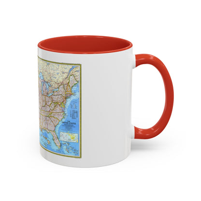 USA - The United States (1982) (Map) Accent Coffee Mug