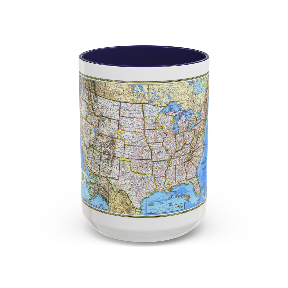 USA - The United States (1993) (Map) Accent Coffee Mug