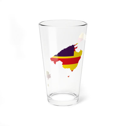 Flag map of the Balearic Islands (Spain) Pint Glass 16oz