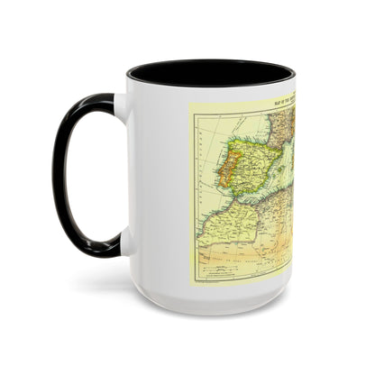 Mediterranean - Countries Bordering the (1912) (Map) Accent Coffee Mug