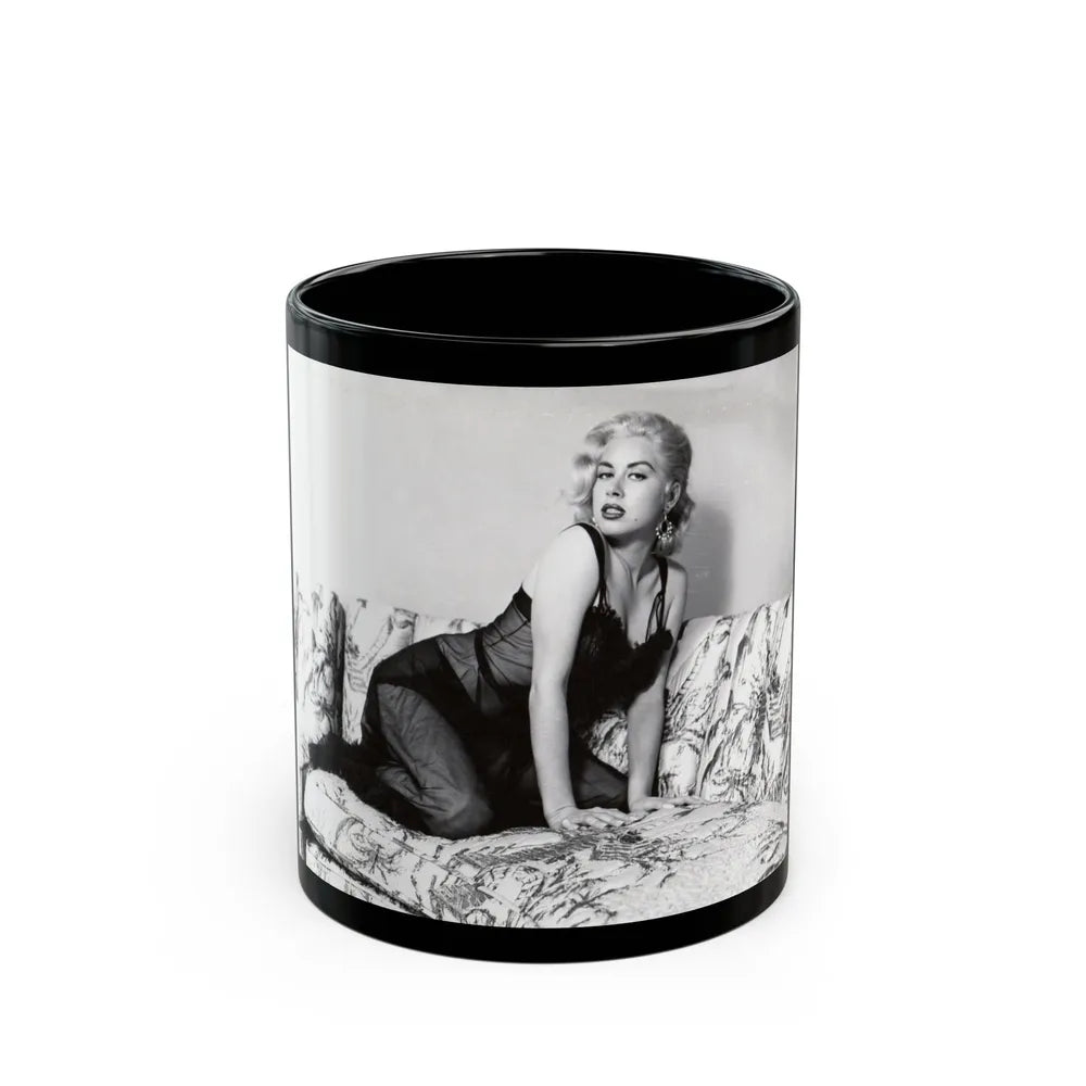 Jeanne Carmen #92 1 (Vintage Female Icon) Black Coffee Mug-11oz-Go Mug Yourself