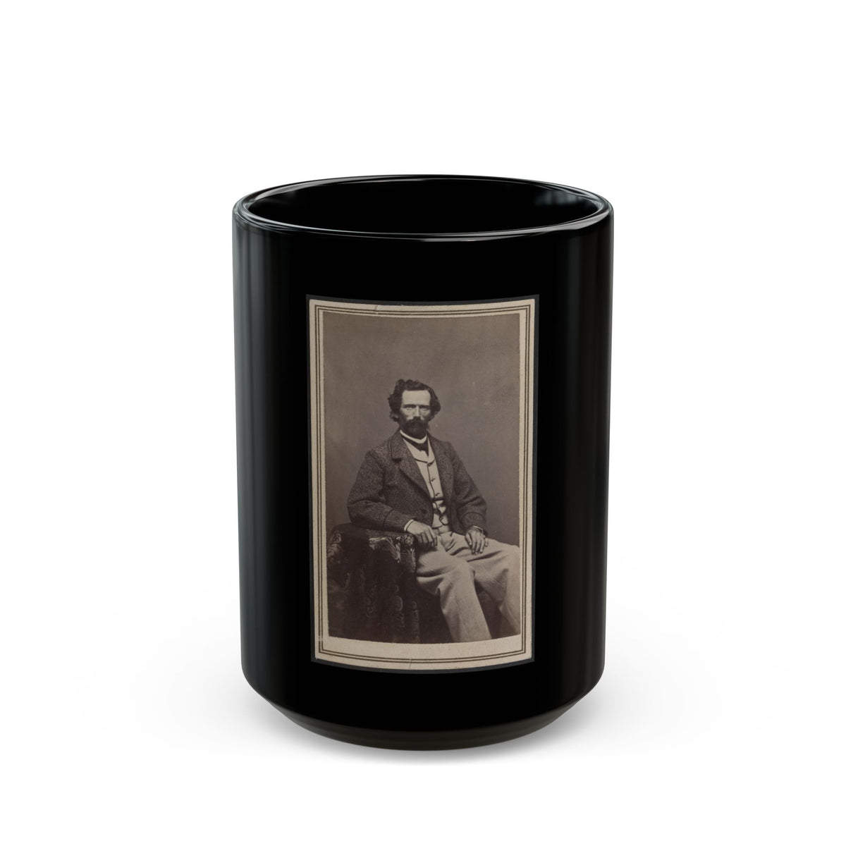 Unidentified Man Seated At Table (U.S. Civil War) Black Coffee Mug